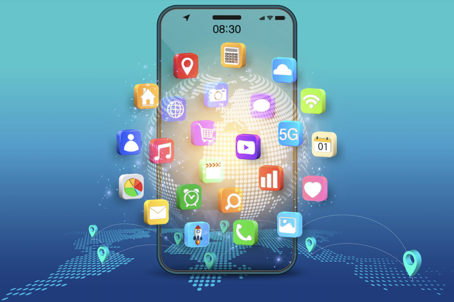 cellphone with apps