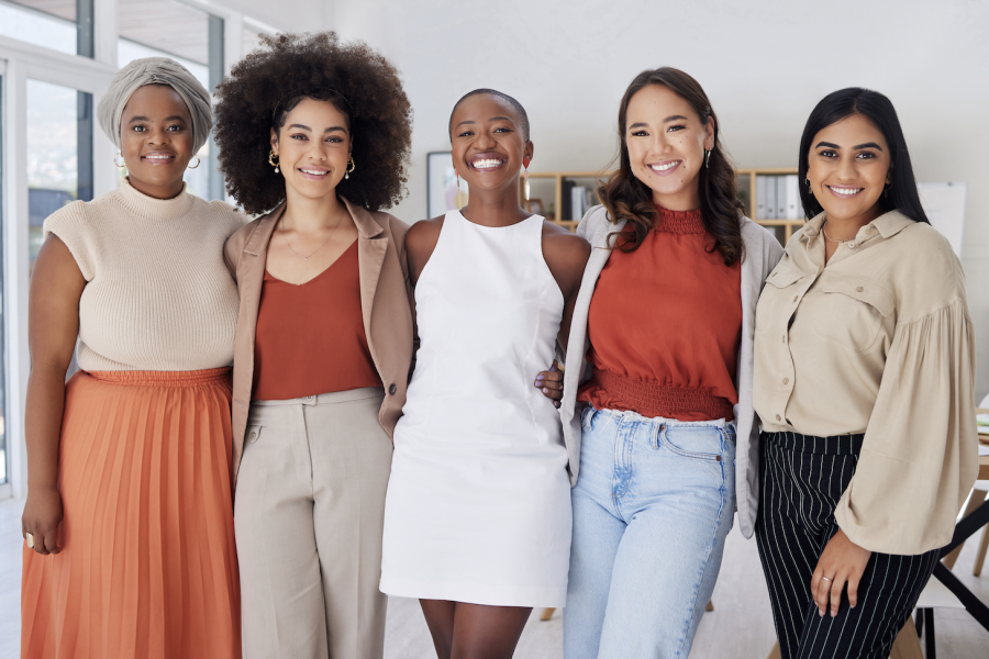 diverse happy women