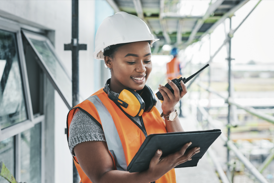 woman in construction